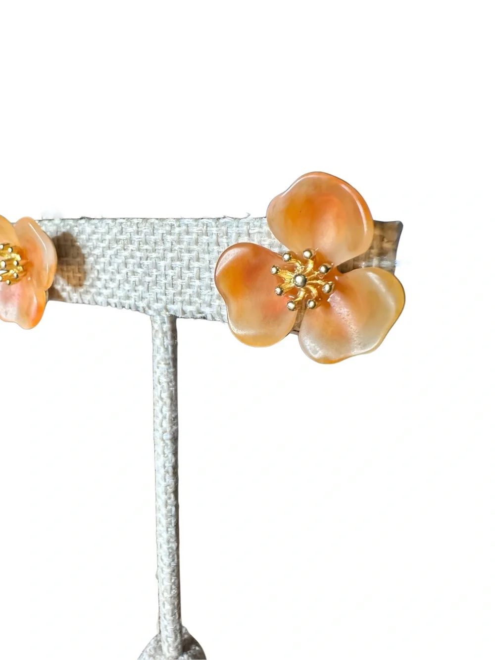J. Crew Peach Floral Petal Stud Earrings